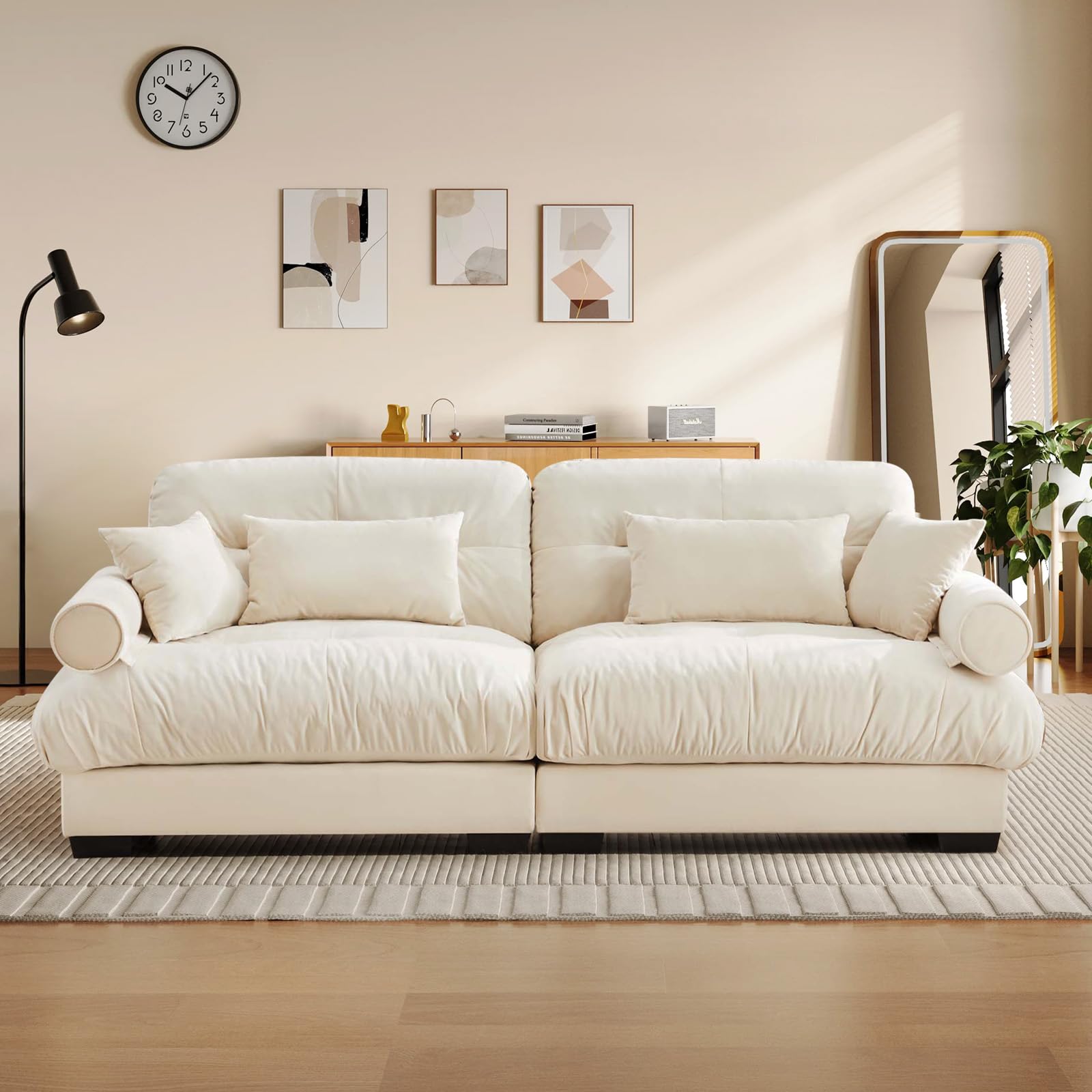 SoarTalent 93.7" Oversized Modular Sectional Sofa 2-Seater Loveseat Cloud Couch with Pillows and Overthick Cushion for Living Room,Home Theater,