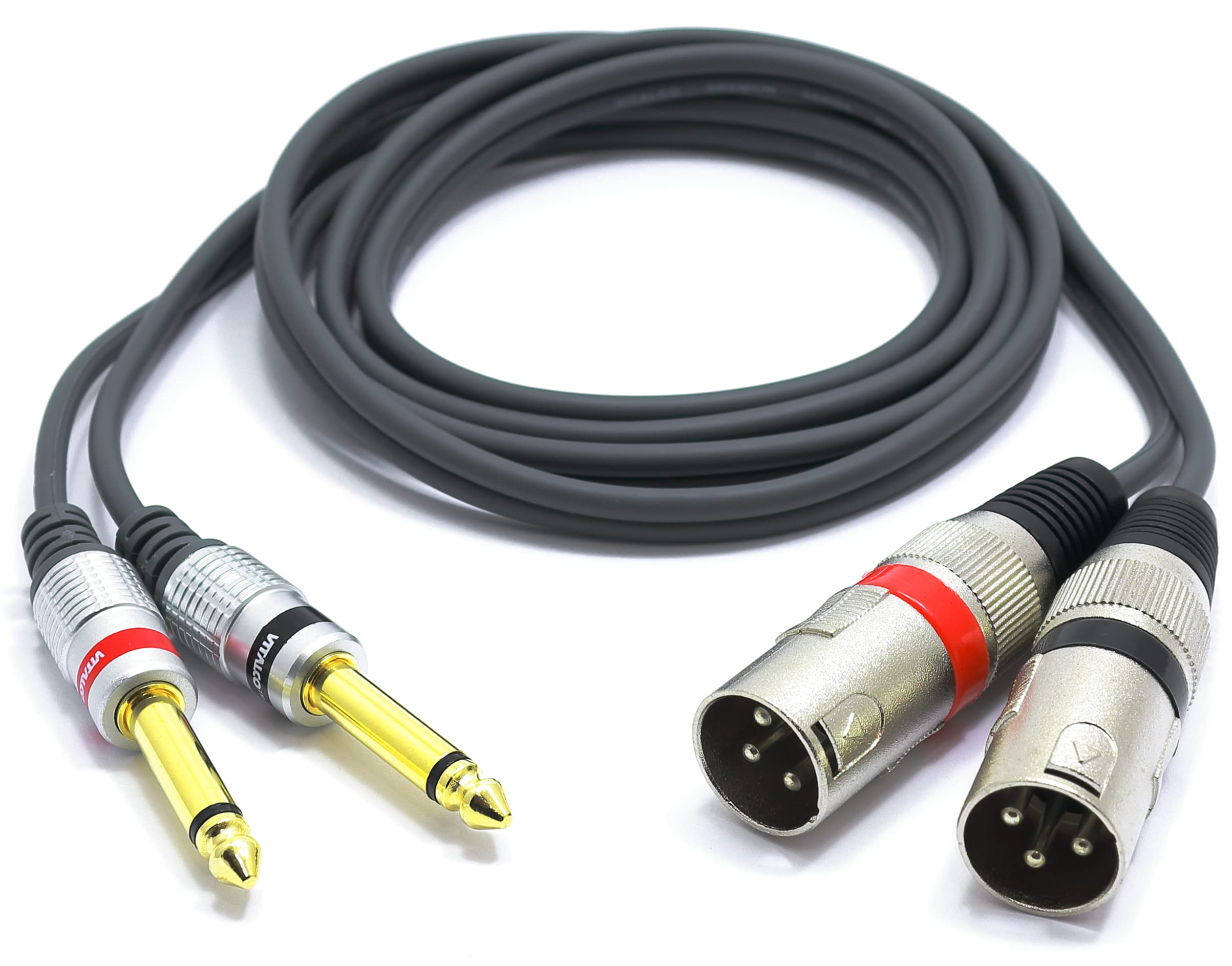 VITALCO Cinch Auf 6.3mm Klinke Kabel 5m - Audio Adapter Für Verstärker & Mischpulte