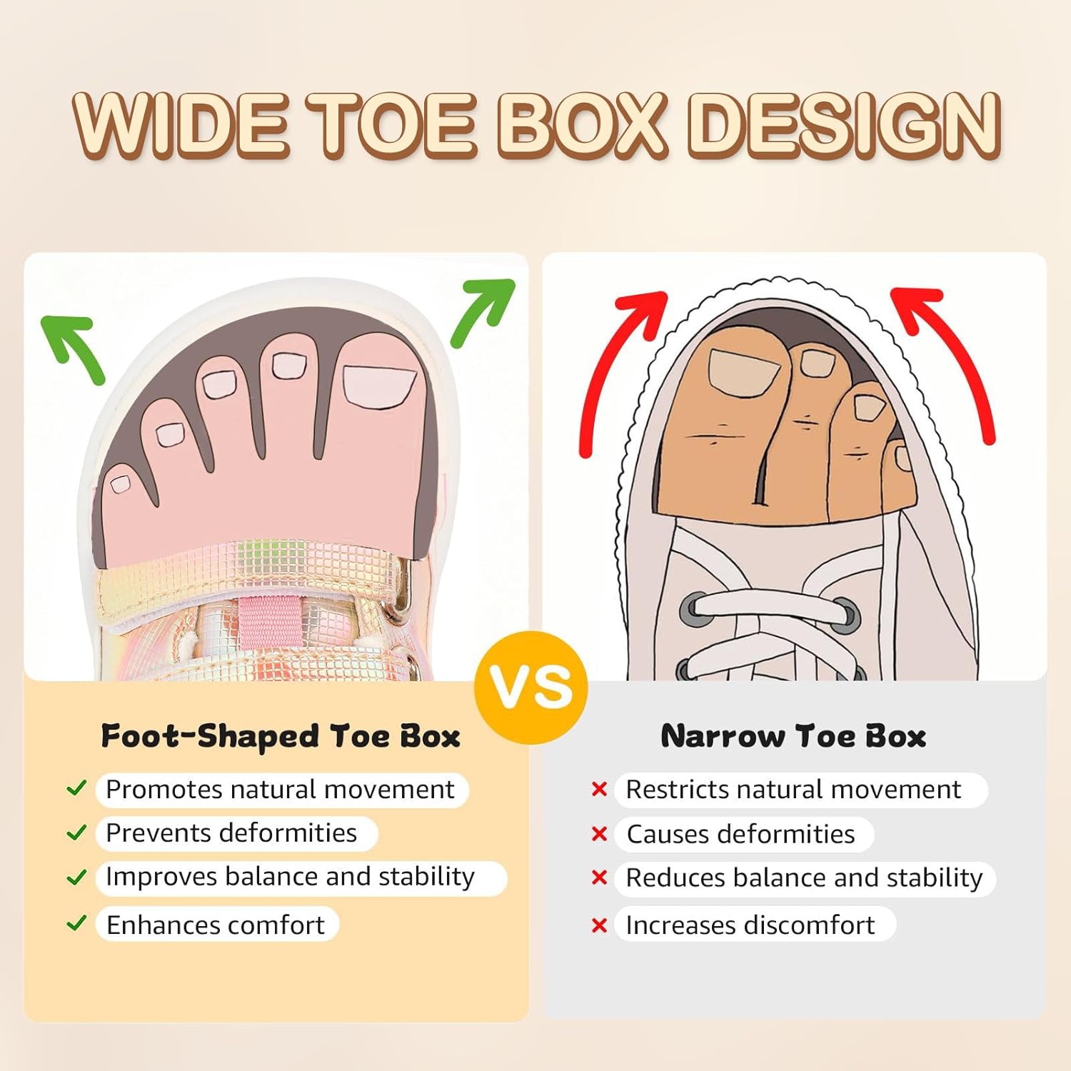 Toddler Wide Toe Box Barefoot Shoes Glitter Girls Sneakers Fashion Zero Drop Kids F... - Image 3