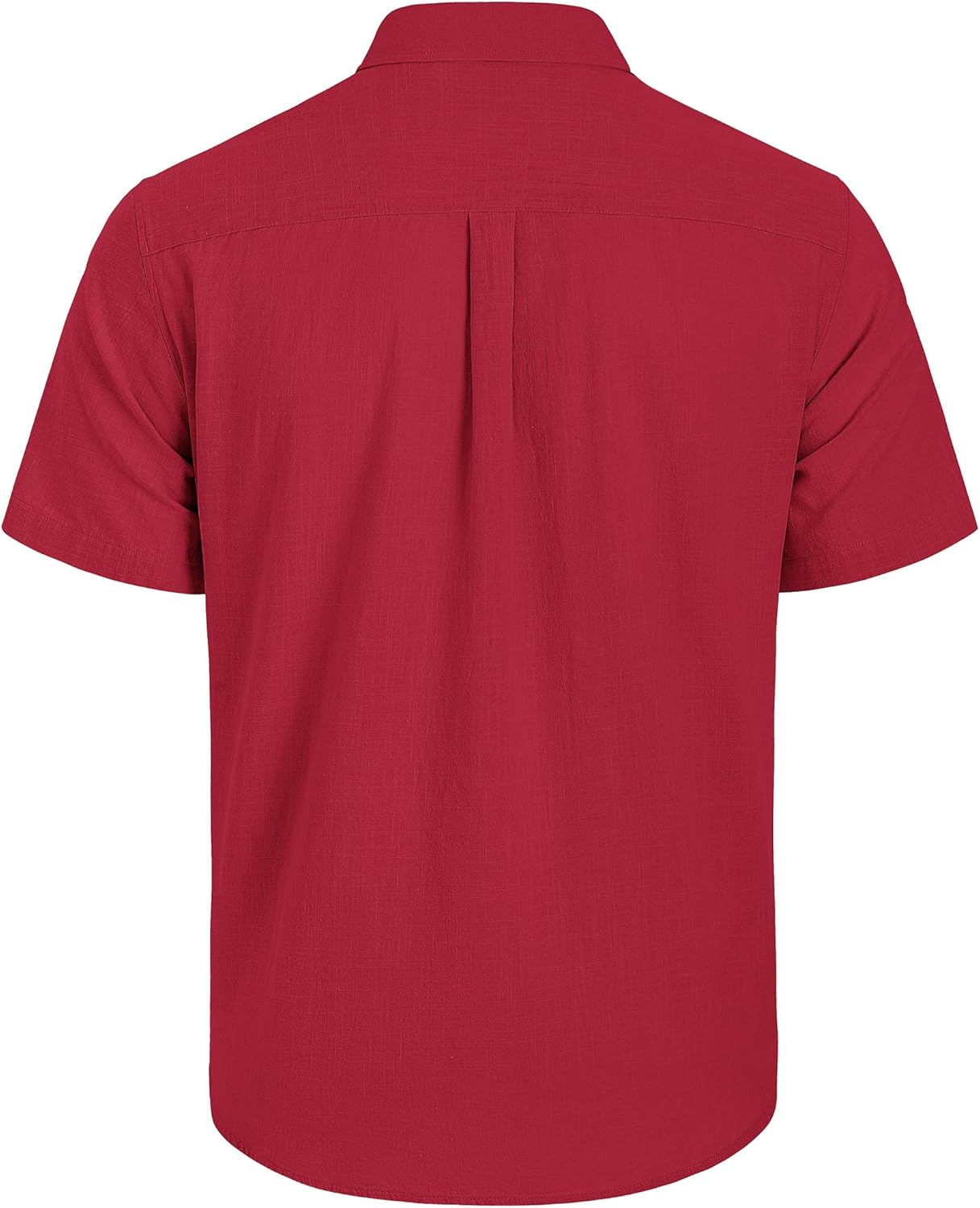 Mens Linen Shirts Short Sleeve Button Down Shirt Casual Cuban Guayabera Lightweight Summer Beach Solid Tops - Image 5