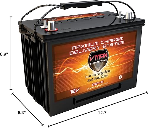 Miniatura 4 de VMAX XTR27-110 compatible con la batería marina de ciclo profundo del pontón y del motor de curricán Suntracker