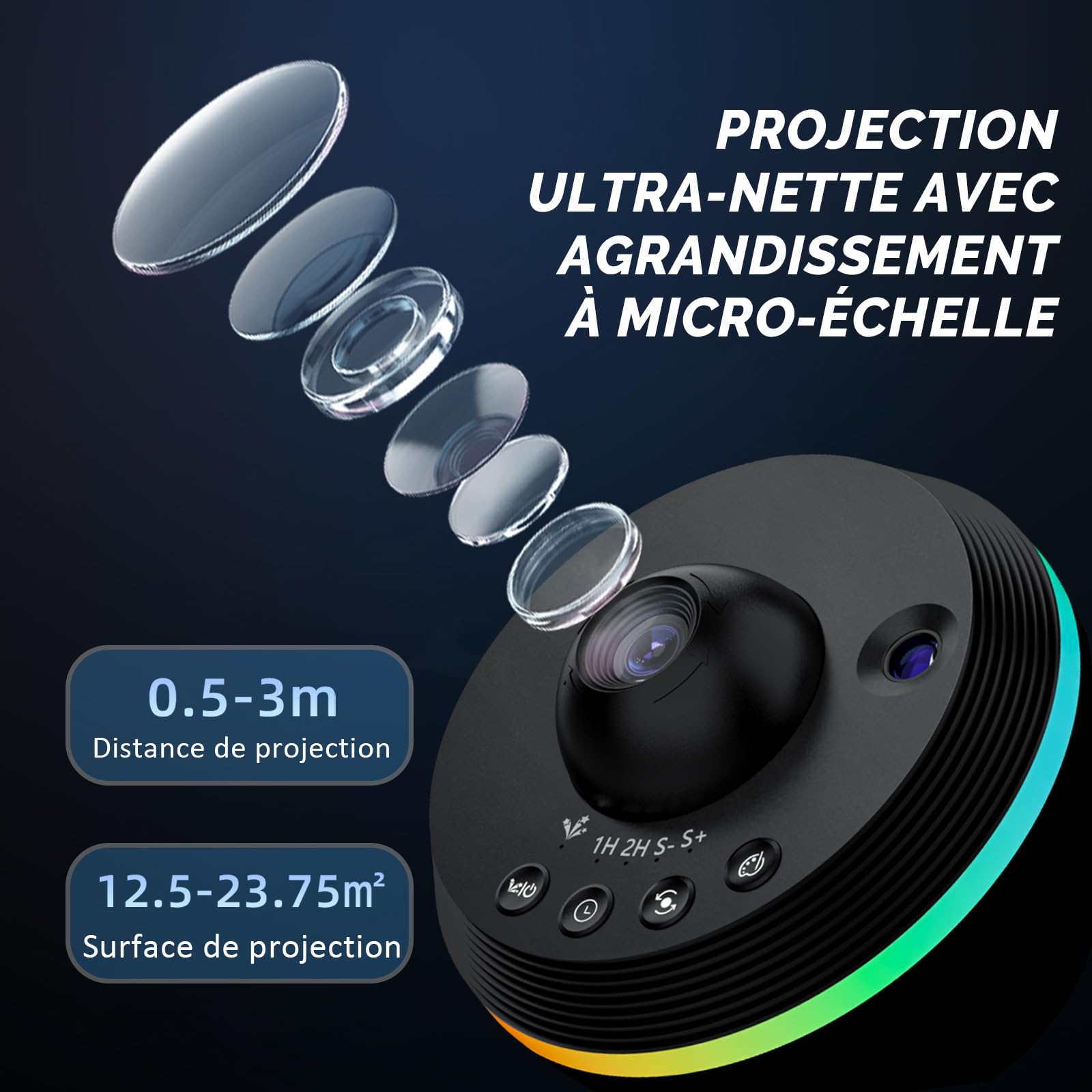 Projecteur Ciel Etoile Projecteur Galaxie Planetarium avec 1 Disque