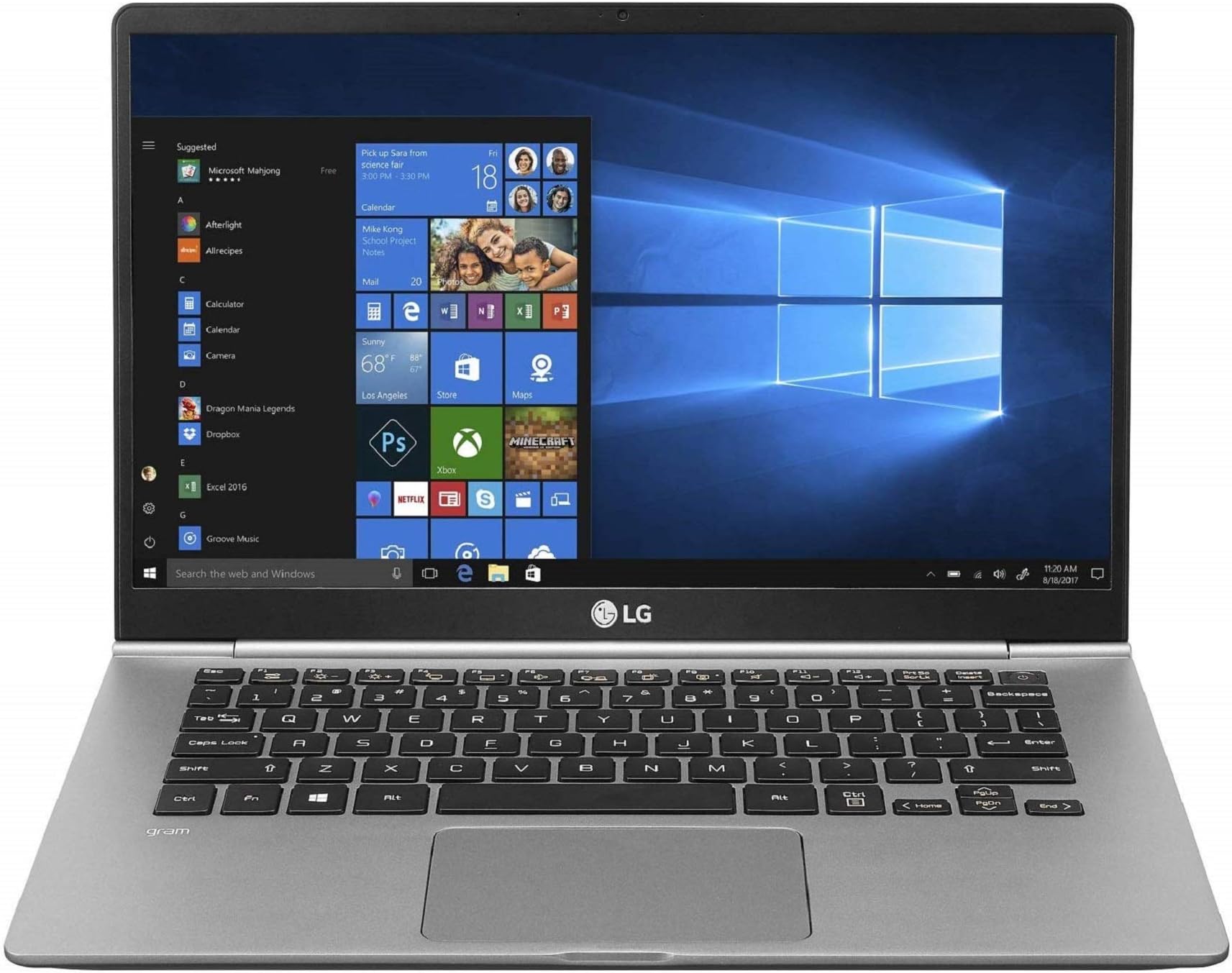 LG Gram 8th Gen Intel Core i5-8265U 14-inch IPS Full HD (1920X1080) Thin and Light Laptop (8GB/256GB SSD/Windows 10 64-bit/Dark Silver/995gms), 14Z990