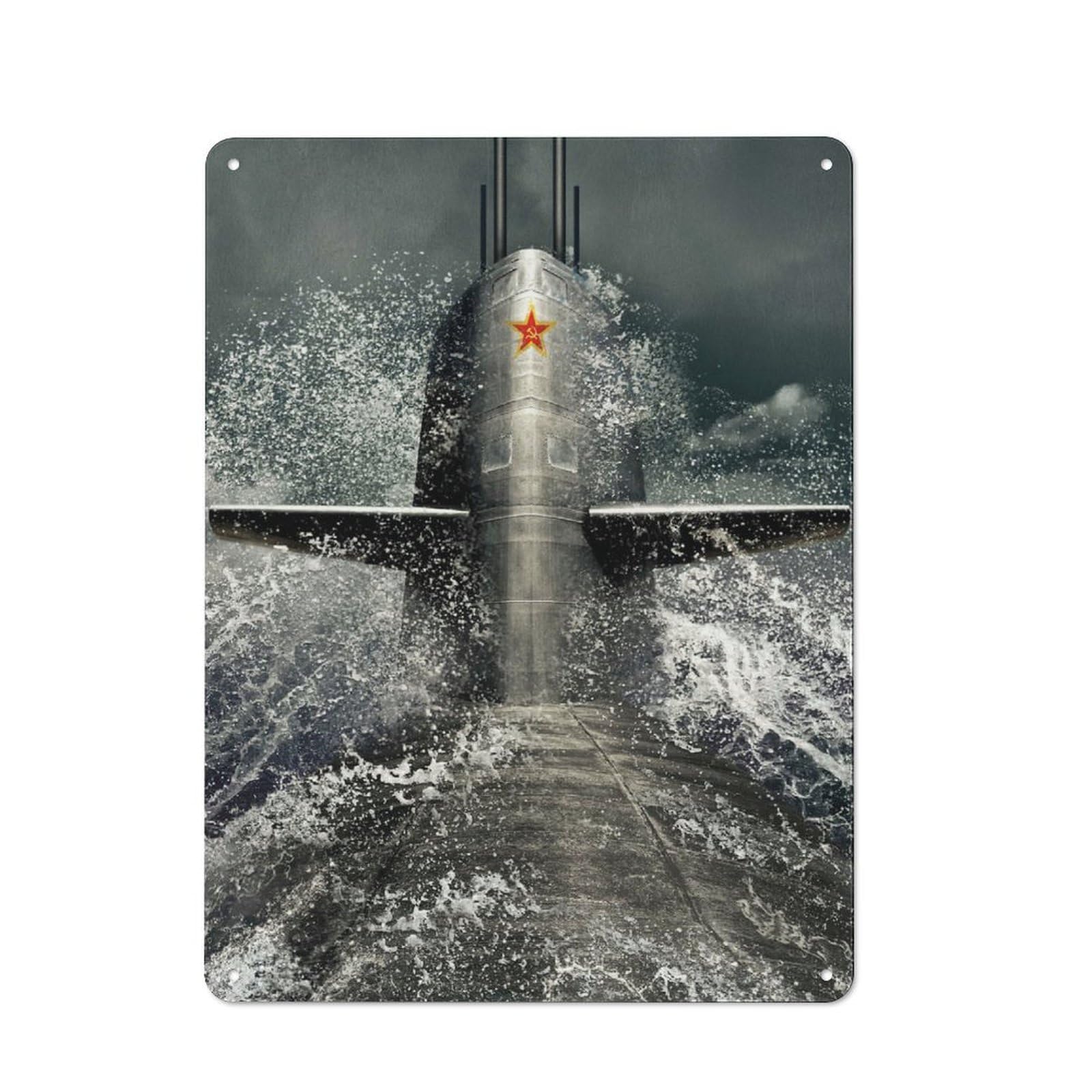 Junmoney Submarine Tin Wall Plaque 40X30cm With For Café Or Restaurant, Suited To Restaurant Decor Fans