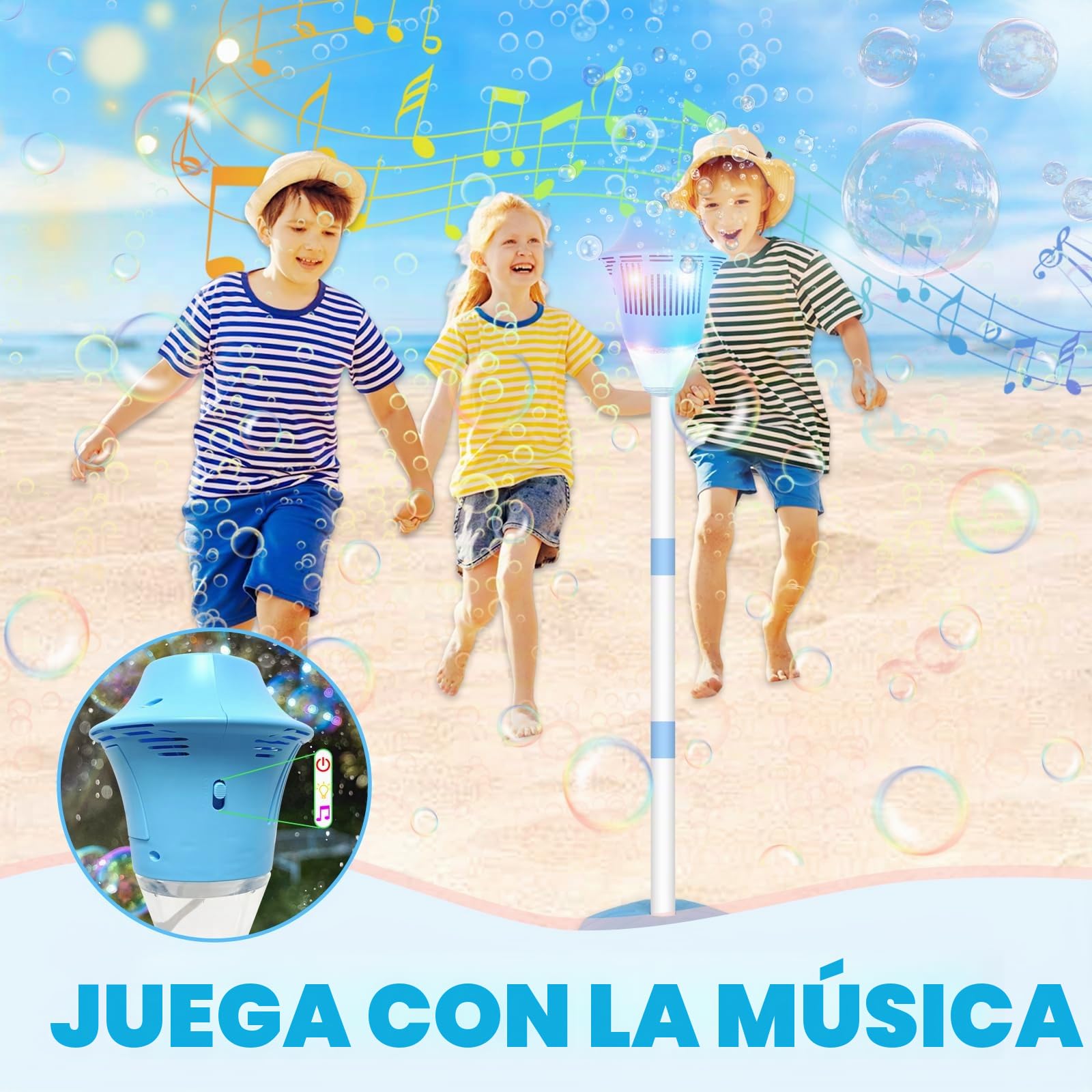 Lámpara de la máquina de Burbujas,Máquina de Burbujas Recargable con Luces y Música 47inch Altura Ajustable hasta Bubble Antorcha Jardín Lámpara Bubble Maker Máquinas para la Fiesta de Bodas