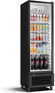 AAOBOSI Getränkekühlschrank 330L, Kühlschrank mit Glastür, Getränkekühlschrank Groß, 4 Höhenverstellbare Ablagen, Flaschenkühlschrank mit LED