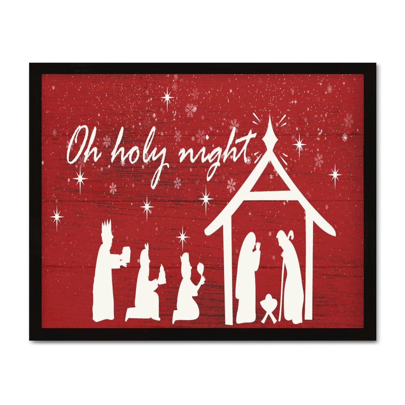Décoration de table amusante avec panneau en bois Oh Holy Night pour le salon