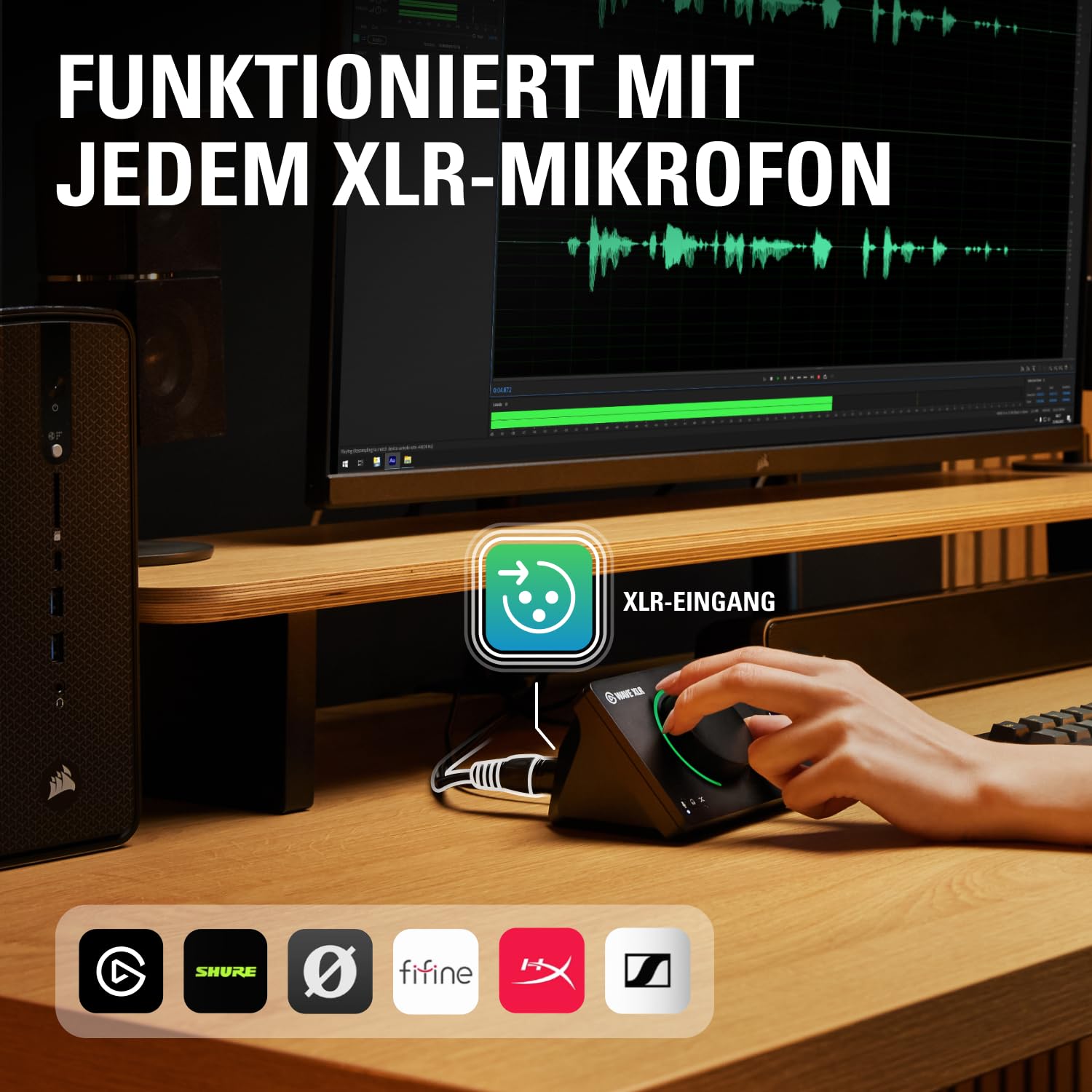 Elgato Wave XLR MK.2 - USB-Audio-Interface und DSP-Mixer für XLR-Mikrofone, 80dB Gain, Onboard-Effekte, LED-Feedback, Touch Mute, funktioniert mit Stream Deck, PC & Mac