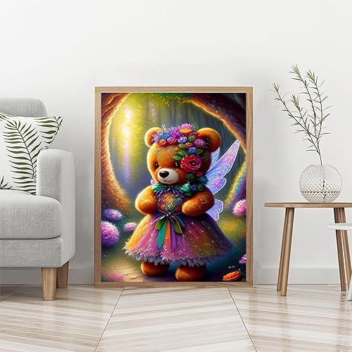 Miniatura 3 de MOER SKY Kits de pintura de diamantes de flores de oso para adultos principiantes 5D Taladro completo Kit de arte de diamantes redondos con puntos