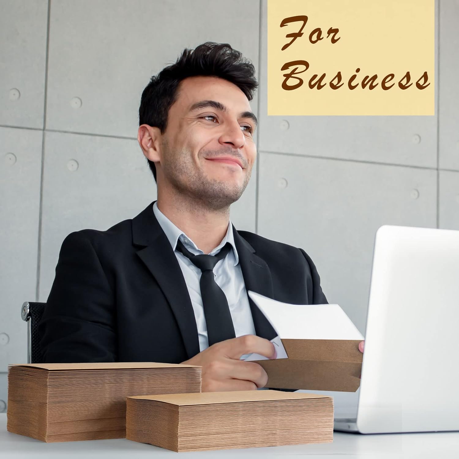 Jutom 500 Pcs Kraft Envelopes Letter Size Bulk #10 Business Strong Sealed 4-1/8 x 9-1/2 in Flap Office Printable Mailing Envelopes Windowless Invisible (Brown)