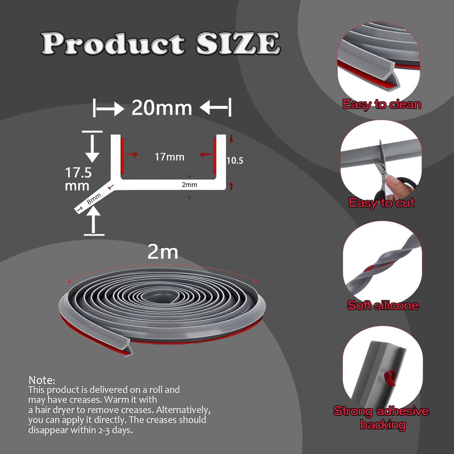 2M Marrón Perfil de Sellado para Rodapié de Cocina, Perfil Rodapie Cocina Perfil para Rodapie para Espesor de Madera de 15 mm 16 mm y 17 mm Perfil de Sellado - 2