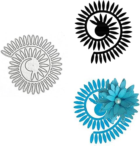 Miniatura 3 de Troqueles de metal de flores en espiral 3D, guirnalda de flores de margarita, plantillas cortadas para manualidades, álbumes de recortes, fotos,