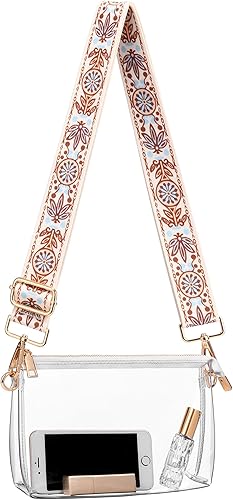 Bolso transparente para mujer Bolso cruzado aprobado por estadios, bolsa pequeña para estadios para conciertos y eventos deportivos