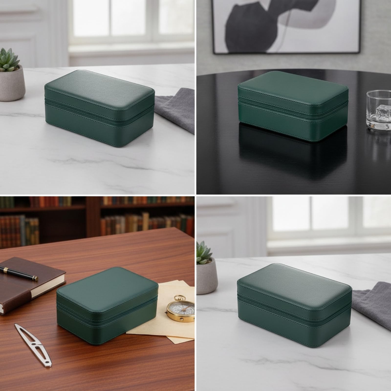 Qianly Organizador Relojes Estuche Ligero para Viajeros, Coleccionistas, Viajes, Marrón