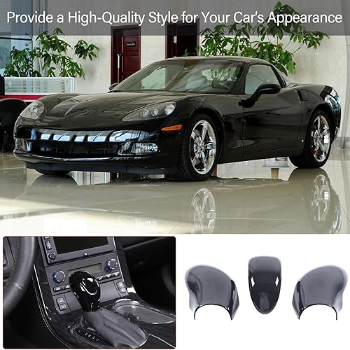 Miniatura 6 de PIUGILH Cubierta de la cabeza de la perilla de la palanca de cambios compatible con Corvette C6 2005-2013, accesorios interiores de automóvil, tapa