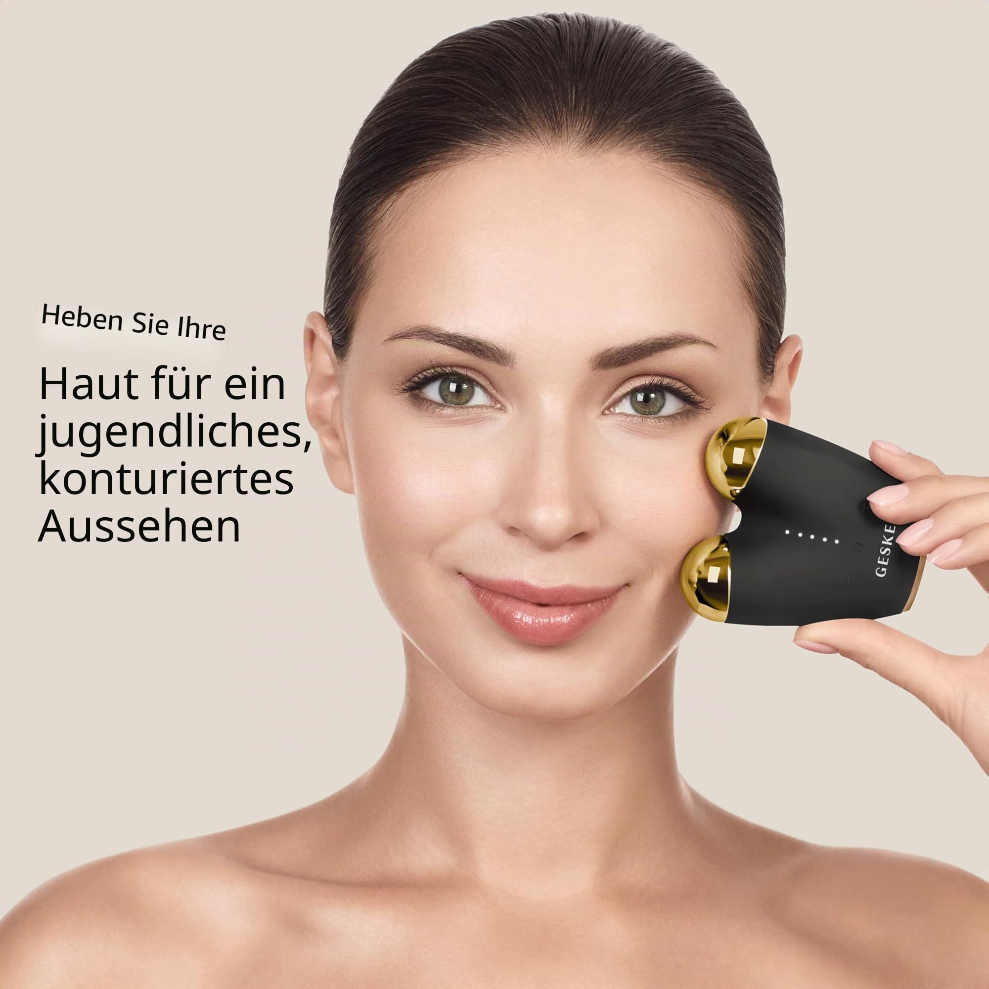 GESKE | SmartAppGuided™ MicroCurrent Face-Lifter | 6 in 1 | Facial Lifting | Gesicht- & Jawline Trainer | Gesichtsstraffung | Anti Aging Device | Mikrostrom gegen Falten | Doppelkinnentferner