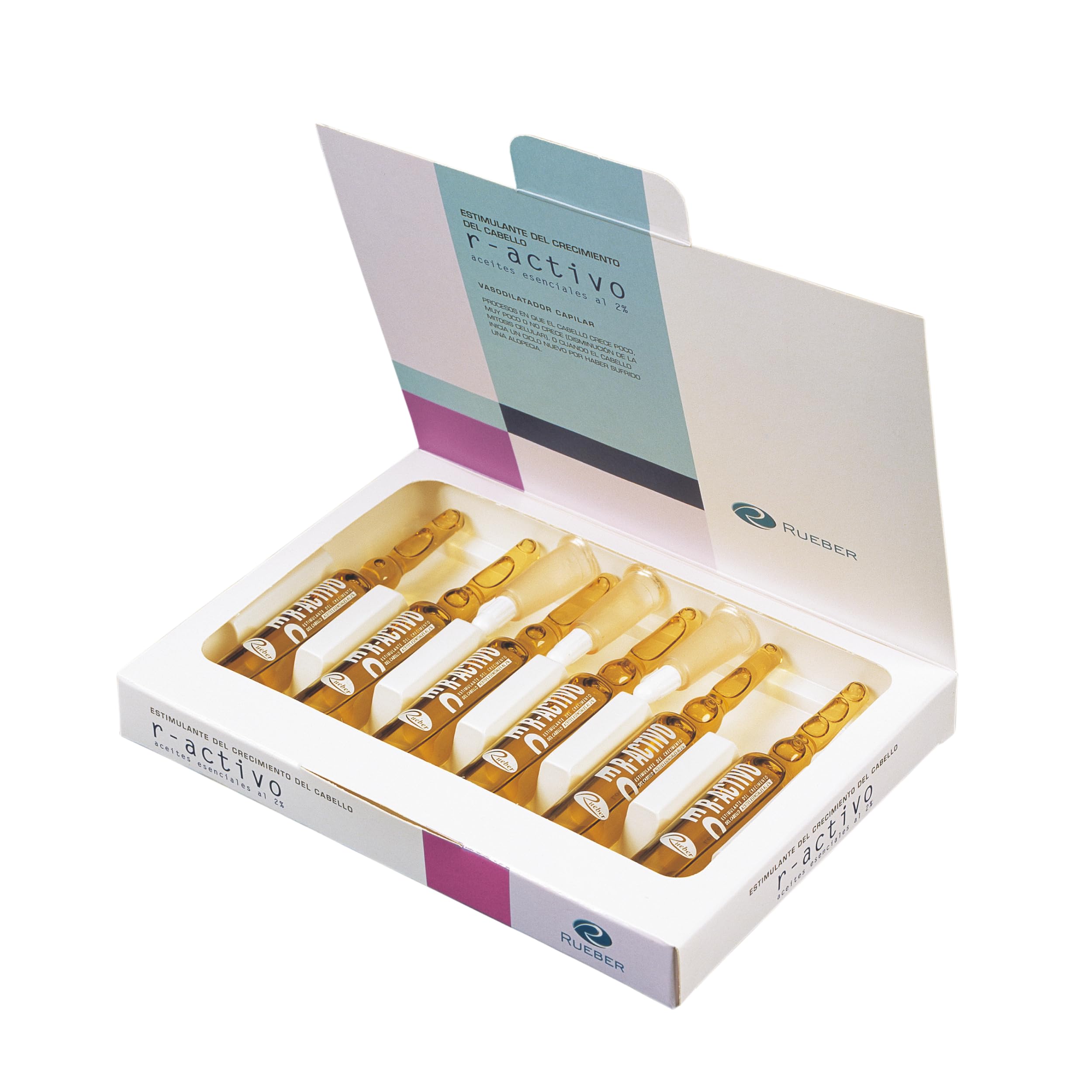 Ampollas R-Activo 2% | Ampollas Anticaida Cabello Mujer y Hombre | Potenciador, Estimulante y Recuperador Del Cuero Cabelludo | Para Crecimiento Cabello Mujer y Hombre | Ampollas Anticaida