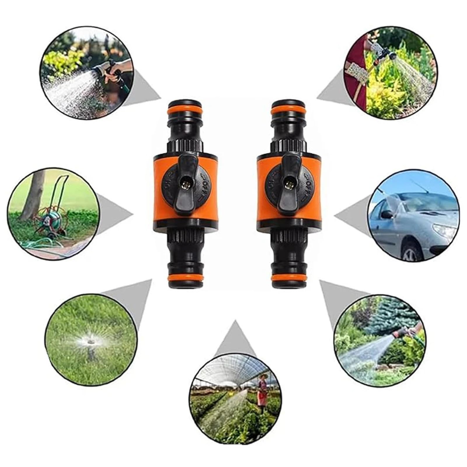 Schlauchverbinder Gartenschlauch-Absperr-Schnellkupplung | 1 9-teilige 16-mm-Ventilschalterbewässerung(3Set (9Pcs))