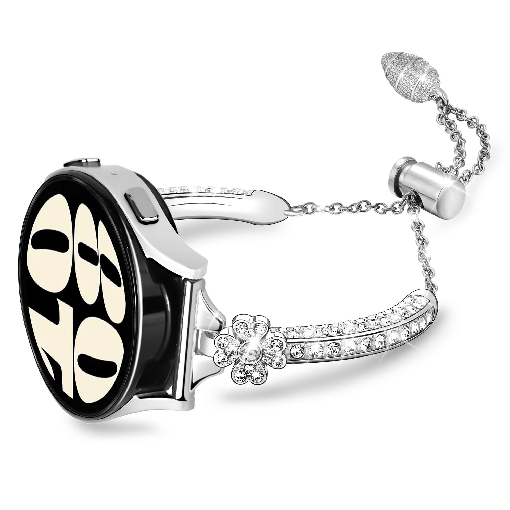 G-ficu Bling 20mm Galaxy Watch 7 6 5 4 FE Band for Samsung Galaxy Watch 7 6 5 4 Band 40mm 44mm, Women Slim Cute Dressy Bracelet for Samsung Watch