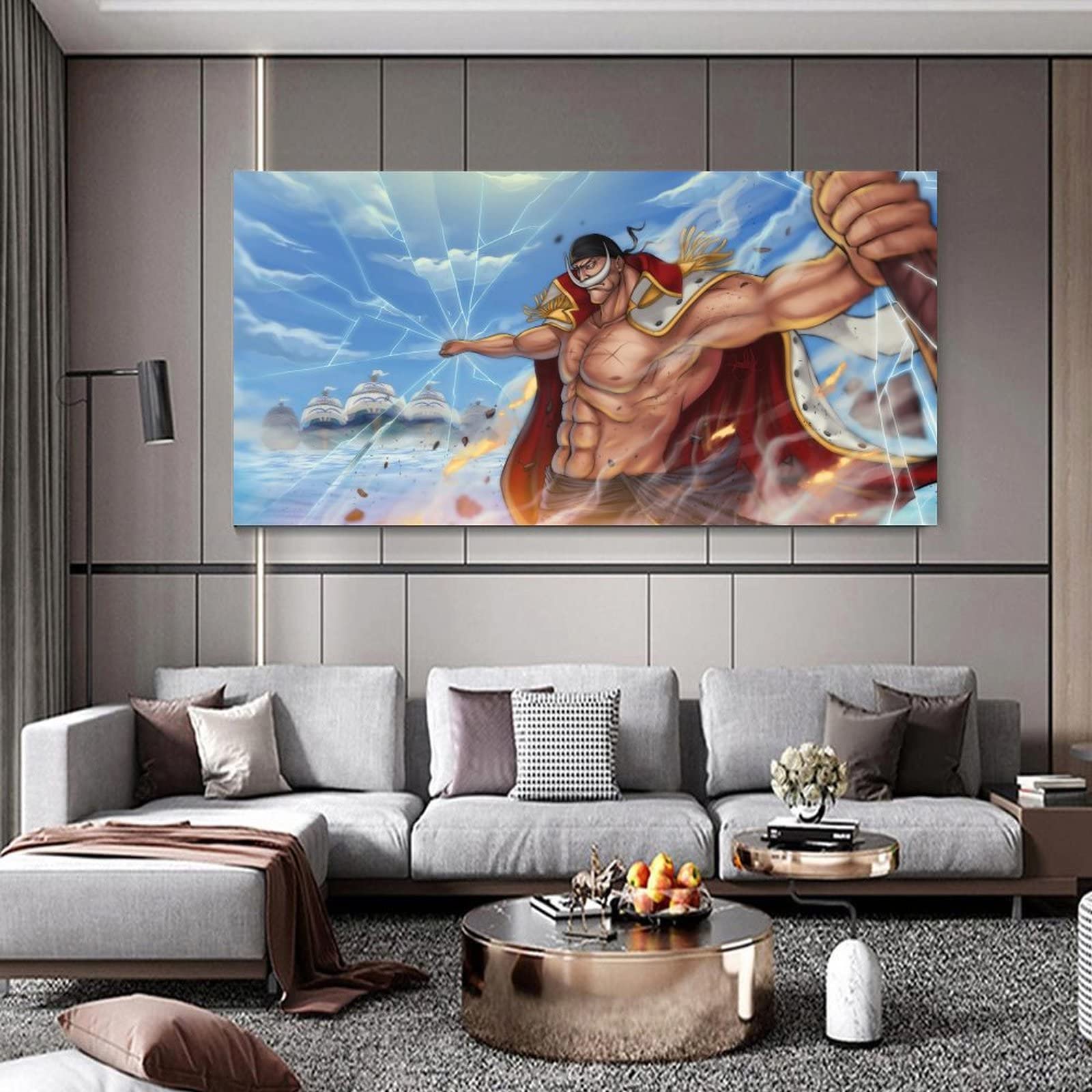✨新品✨レッドポピーズ:1 ArtistD.NENGERMAN 絵画 額縁付き Anime Poster Canvas Wall Art Anime One Piece Whitebeard Edward