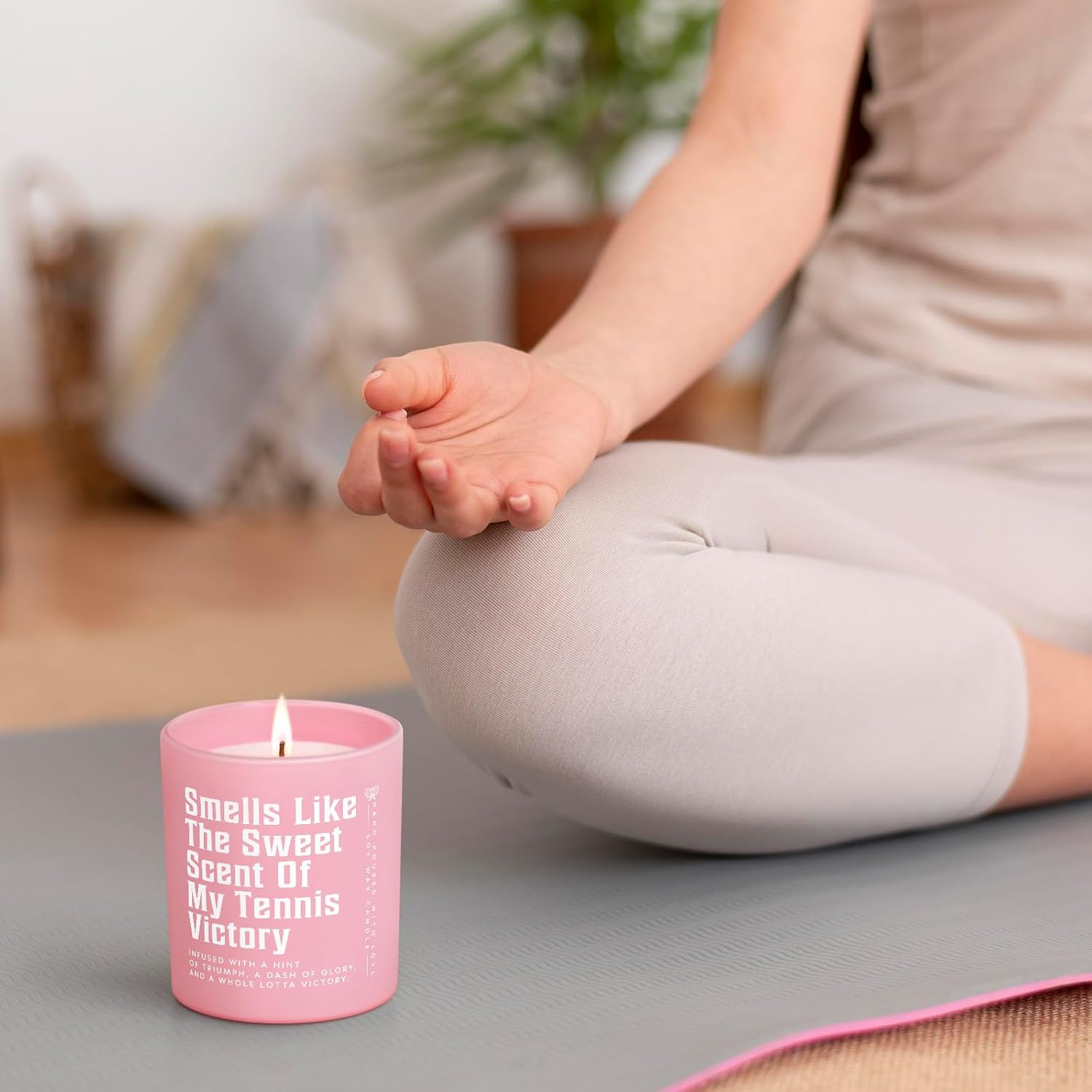 Tennis Gifts for Women, Lavender Scented Candle, Cool Gifts for Tennis Lovers/Girl/Coach/Player/Friend, Funny Tennis-Themed Gift for Christmas Birthday, Tennis Party Decorations,Pink Jar(10oz) - Image 8