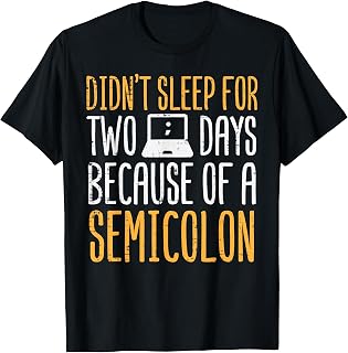 Didnt Sleep For 2 Days Semicolon Funny Programmer Men Women T-Shirt
