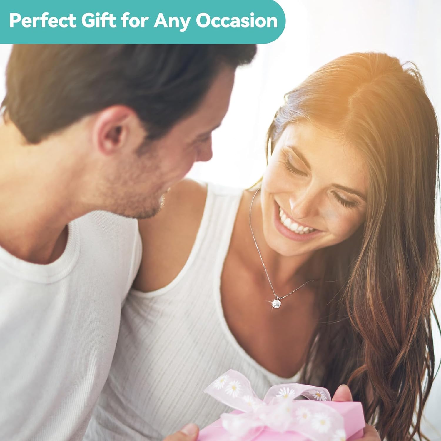 Moissanite Solitaire Necklace for Women, 1-3 Carat Lab Grown Diamond Pendant Jewelry D Color VVS1, S925 Sterling Silver with Gold Plating, 18+2” Silver Chain, Heart Engraving Gift for Wife Girlfriend Mom Yourself on Anniversary Birthday Wedding - Image 3