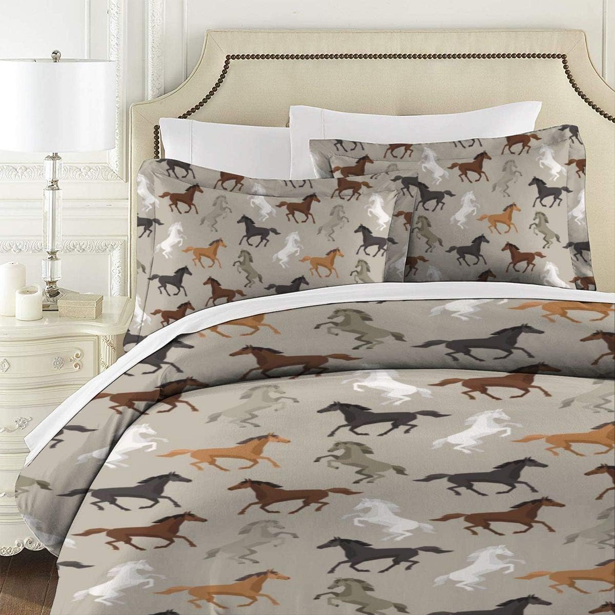 布団カバー シングル 3点セット 寝具カバー セット ベッド用 布団用 掛け布団カバー 馬柄乗馬ポニースタリオン 肌に優しい 寝具カバーセット Www Qbusinessmagazine Com
