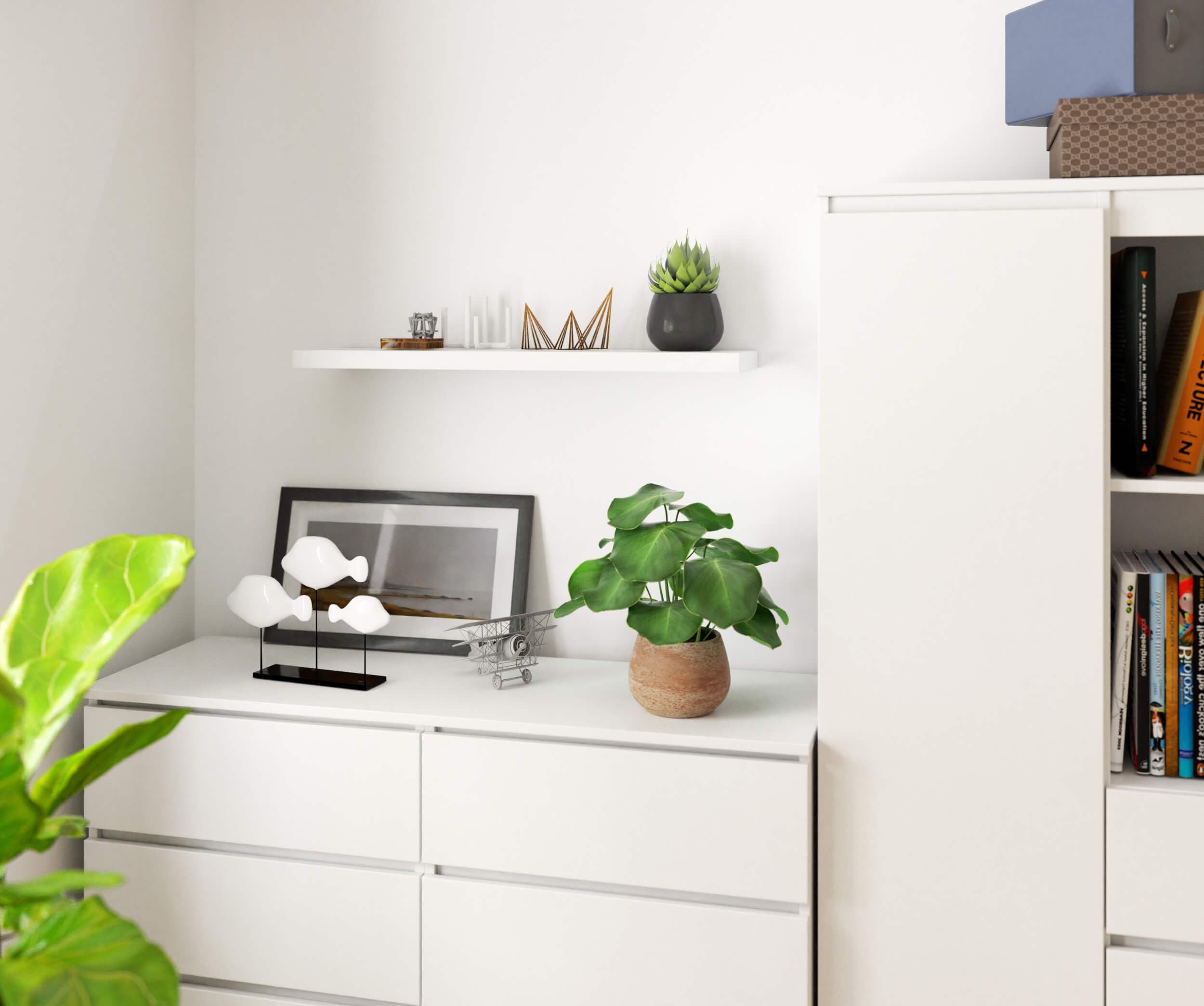 AKORD Estante PS4 Blanco 80 cm, Color Blanco Mate, 1 Estante 80x20x3,2 cm