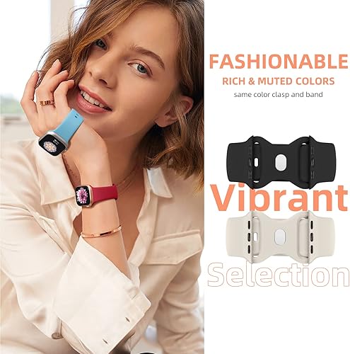 Miniatura 3 de Maledan - Paquete de 6 correas compatibles con Apple Watch de 1.49, 1.57, 1.61, 1.65, 1.73 o 1.77 pulgadas, para mujeres u hombres, correa deportiva