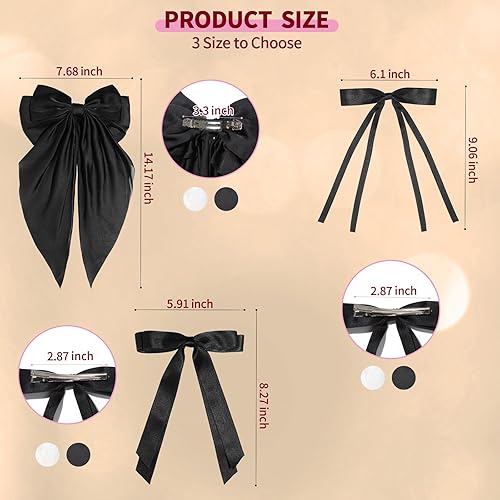 Miniatura 3 de 6 lazos para el pelo para mujeres, adultos y niñas, pinzas para el cabello, cinta para el pelo con cola larga, bonitos accesorios para el cabello,