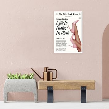 YAXZLWR Retro Pink News Poster,Coquette Room Decor,Pink Trendy Preppy New York Wall Art Prints,70s Canvas Room Decor Aesthetic Bedroom Apartment for Cool Girl Room Home Dorm 08x12 in Unframed