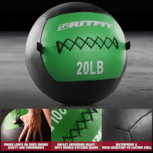 Miniatura 2 de RitFit Pelota medicinal, pelota de peso, pelota medicinal suave, pelota medicinal de pared, bola de pared suave, juego de bolas de pared, pelotas