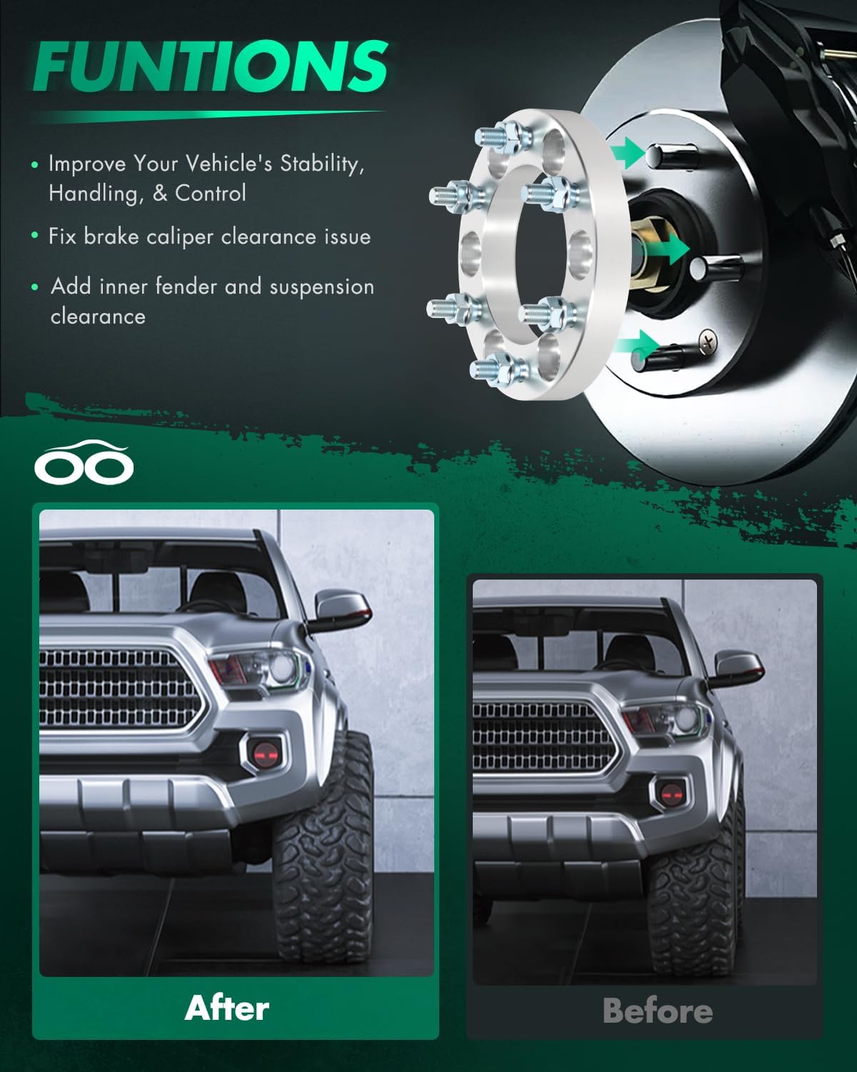 SCITOO 4Pcs Wheel Spacers 1 inch 6x5.5 Bore 108mm Studs 12x1.25 6 Lug Wheel Spacers Fit for Nissan Frontier for Nissan Titan for Nissan Armada Pathfinder Pickup Xterra for Infiniti QX4