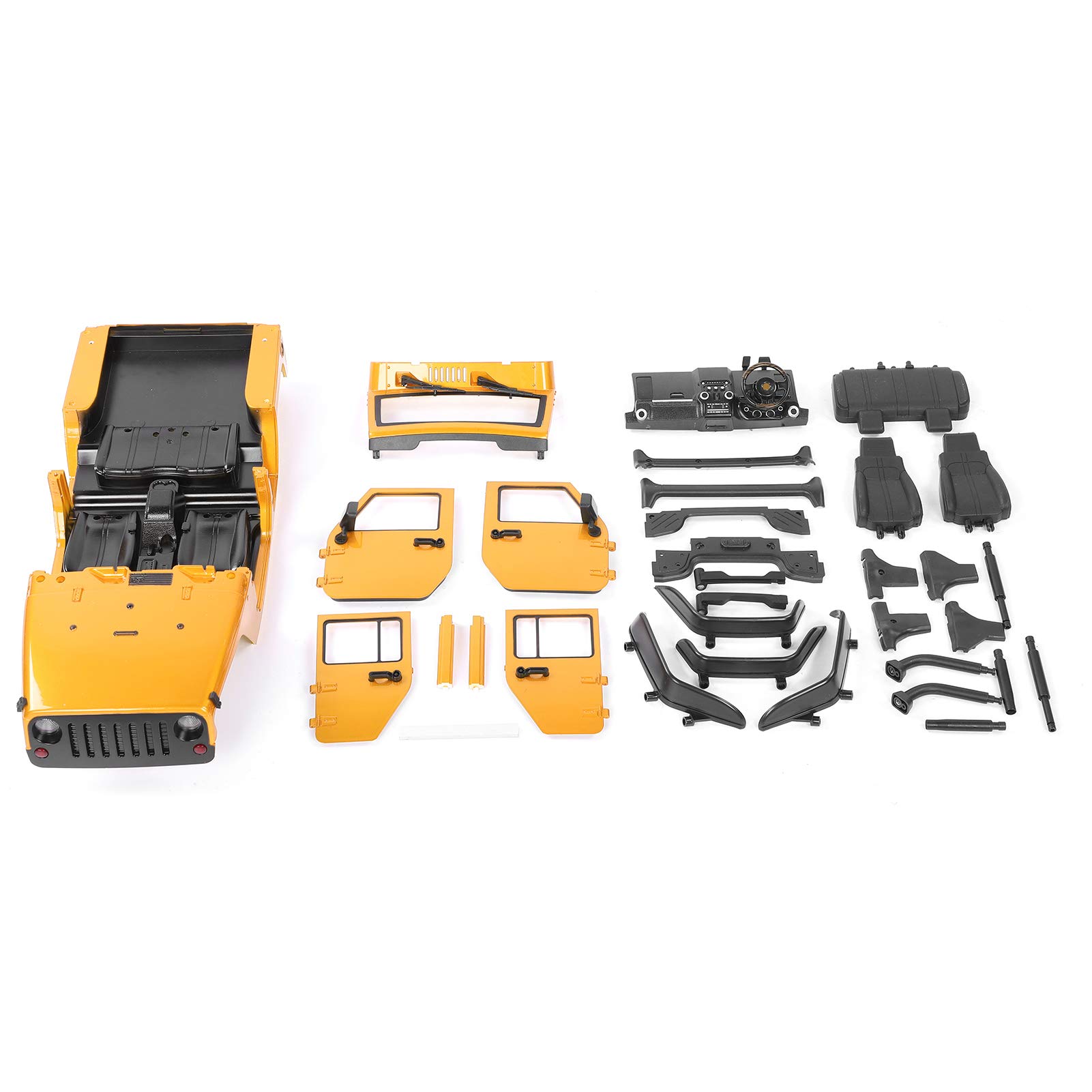 Rozstaw Osi 313 mm Niezmontowana Karoseria ABS ze Zdejmowaną Osłoną Przeciwbłotną do Samochodu RC Model SCX10 90046 1/10 (YELLOW)