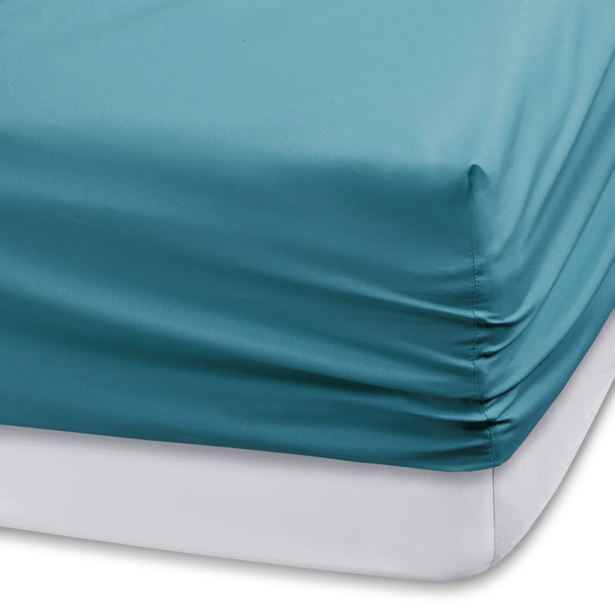Comfort Spaces Microfiber Set 14" Deep Pocket, Wrinkle Resistant All Around Elastic-Year-Round Cozy Bedding Sheet, Matching Pillow Cases, Full, Teal,CS20-0129