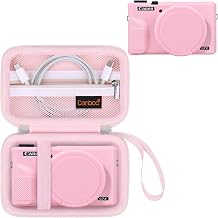 Canboc Case for Canon PowerShot G7X Mark III Digital Camera, Hard Carrying Case + Soft Silicone Cover with Removable Lens Cover, Jelly Pink Case Only