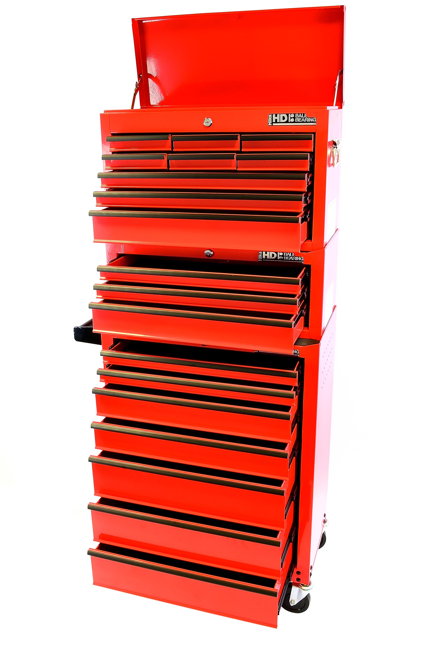 Hilka Heavy Duty 19 Drawer Combination Unit - Red Steel Tool Storage