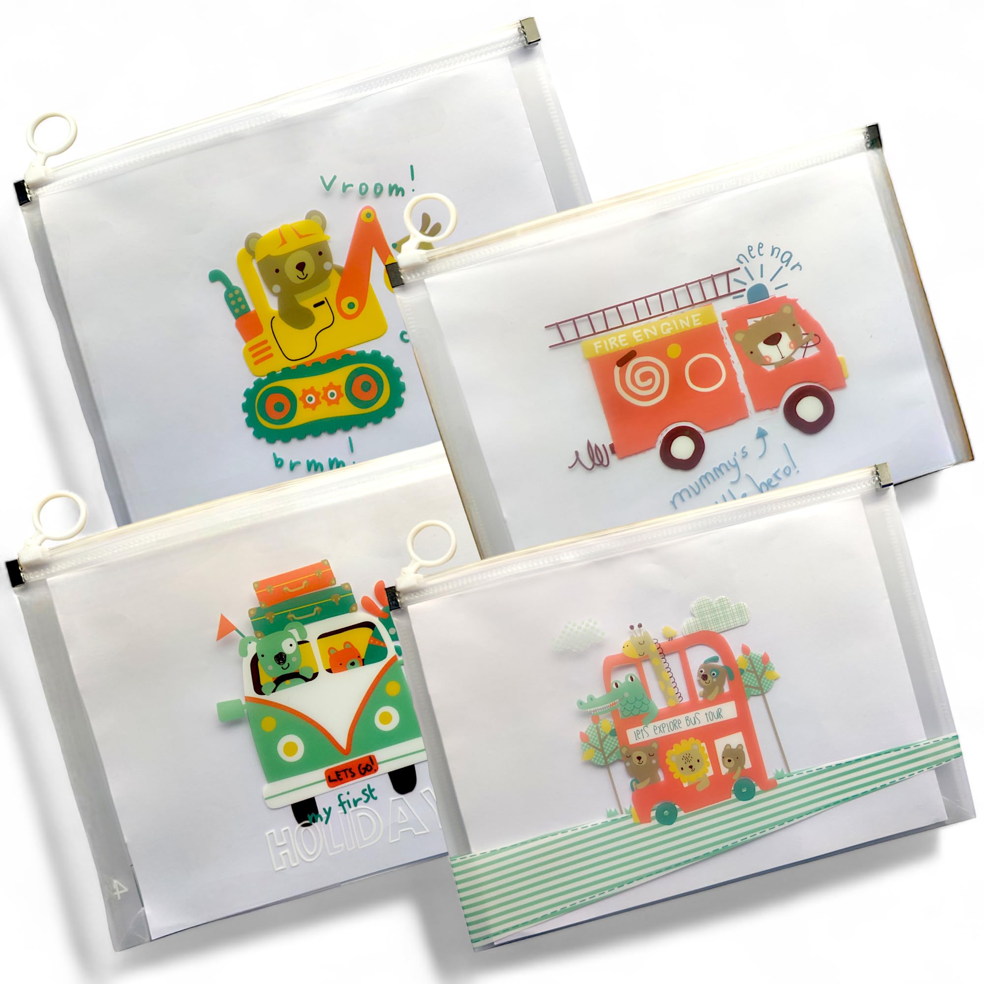 Kidorado-Document Holder/Pencil Pouch Bag Case With Zip-Pack Of 4(A5 Size)File Storage Bag With Zipper/Document Folder For Certificates Organizer-Birthday Party Return Gifts(Cute Bear),Multicolour (B0CT9141Q7) Amazon Price History, Amazon Price Tracker