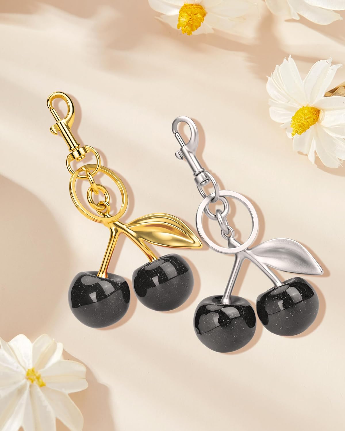 2 PCS Cherry Bag Charm Keychain, Cherry Purse Charm for Women Handbags image 5