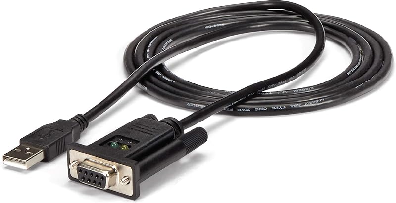 StarTech Adaptador USB a Serial RS232 de 6 pies, módem nulo, TAA (ICUSB232FTN) | Cable adaptador serie DCE FTDI DB9