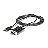 com 6ft (1.8m) 1-Port USB to Serial RS232 Adapter, FTDI DB9 Serial DCE Adapter Cable, Null Modem, USB 2.0 - TAA