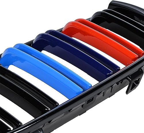 Miniatura 8 de Par de rejillas de riñón delanteras negras brillantes, radiador de color M compatible con BMW E90 E91 323i 325i 328i 335i 328i 335i Pre-LCI 2005-2008