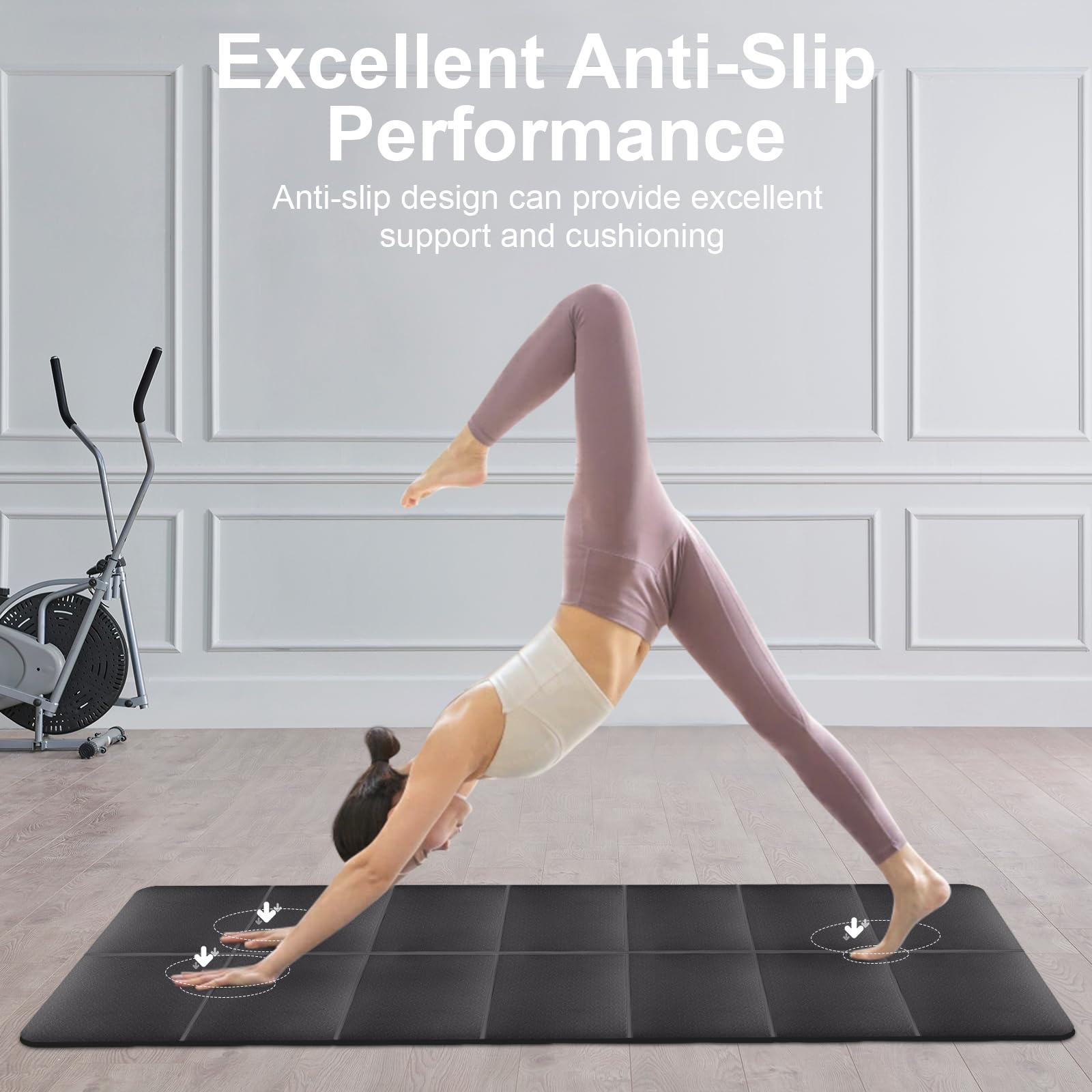 Flintronic Materassino Fitness Pieghevole, 183x61CM Tappetino Yoga Antiscivolo in TPE Spesso 4mm, da Viaggio per Fitness Yoga Pilates Sport