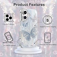 Vista 559 de I-MGAE-IN-AR - Funda diseñada para iPhone 12 y 12 Pro, diseño de mariposa plateada brillante, funda protectora de poliuretano termoplástico, suave
