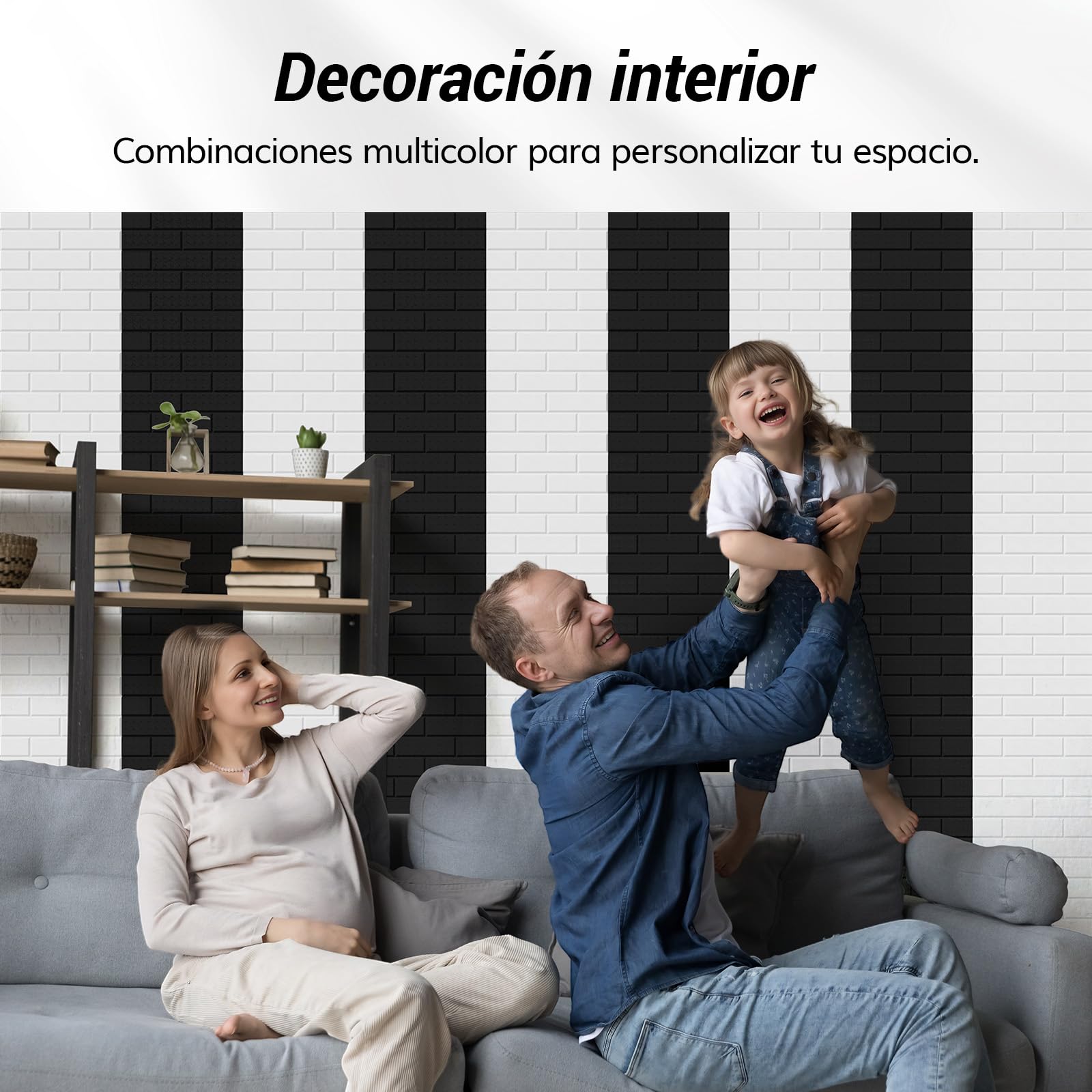TONOR Lote de 18 paneles Acústicos con Forma de Ladrillo, 30 x 30 x 0,9 cm Espuma Acústica Autoadhesiva, Paneles Decorativos para Paredes de Salones, Dormitorios y Oficinas, Negro