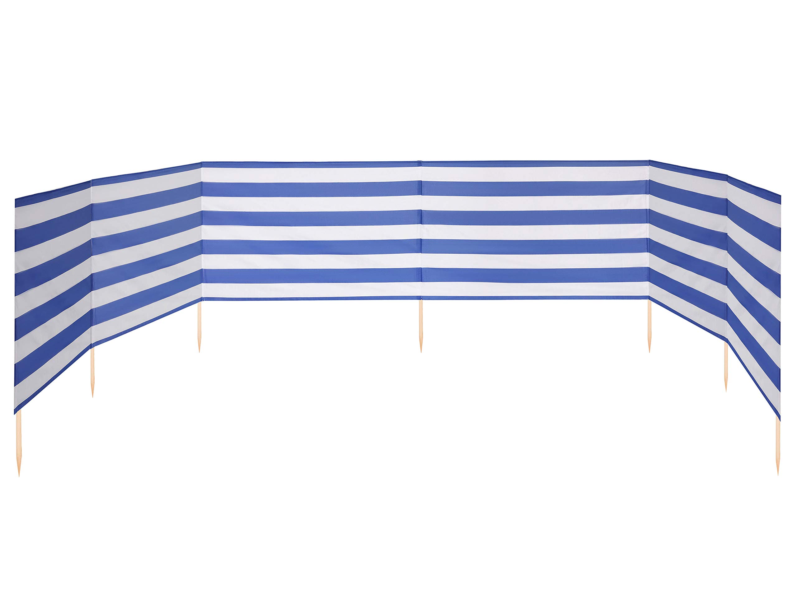 Ladeheid Paravent de Plage avec Poteau en Bois Accessoire Pratique de Plage LAEX001 (Rayures, 5 m)