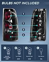 Vista 3 de Nilight Conjunto de luz trasera compatible con Chevy Silverado 1999 2000 2001 2002 2003 2004 2005 2006 2007 Chevy Silverado 1500 2500 3500 99-02 GMC