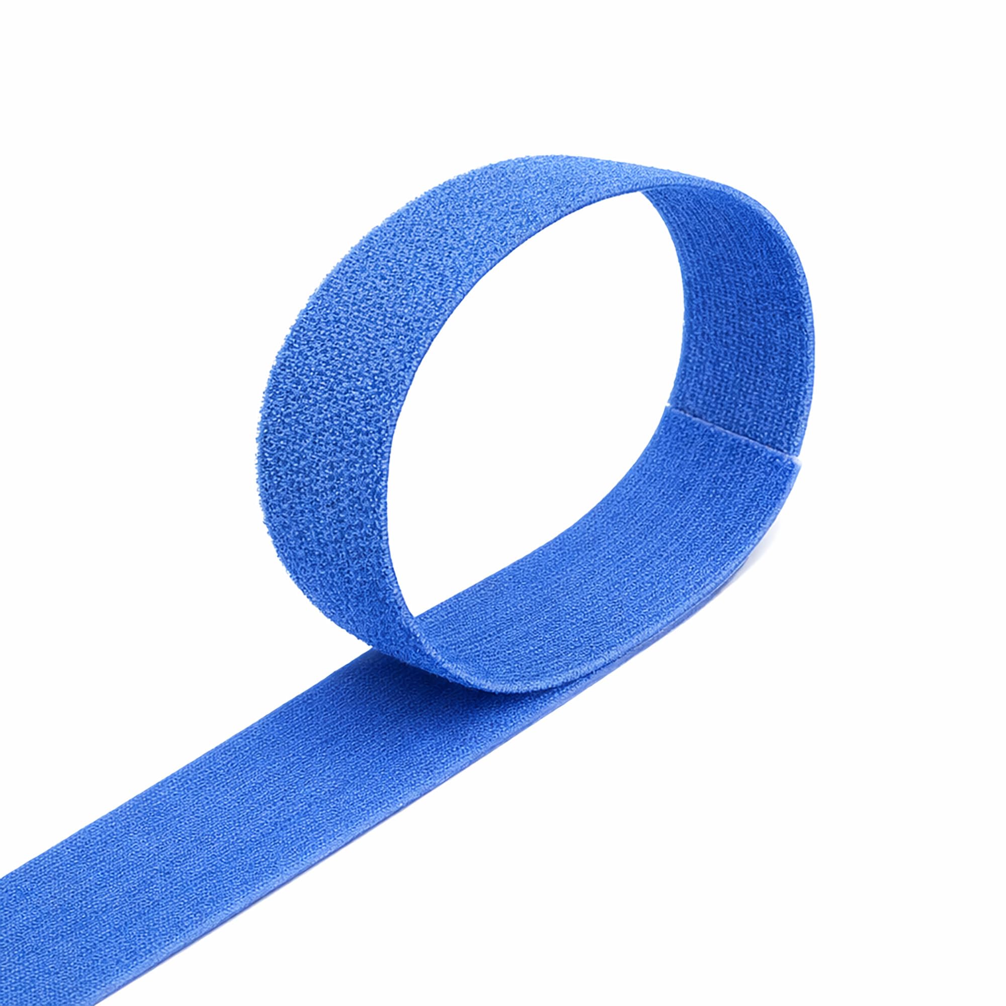 VELCRO® Brand ONE-WRAP® Back-to-Back Tape Roll, 20mm Wide Reusable Self-Gripping Cable Wrap for Cable Management, Cut-to-Length Hook & Loop Strap, Pre-Packed 1m–25m Roll Options (Blue, 20MMX10M)