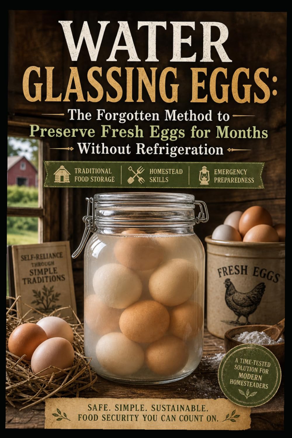 Water Glassing Eggs: The Forgotten Method to Preserve Fresh Eggs for Months Without Refrigeration (Traditional Food Storage, Homestead Skills & Emergency Preparedness)